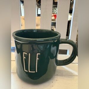 Rae Dunn Dark Green ELF Mug